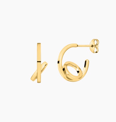 Boucles d'oreilles créoles Alba en or jaune 750 upcyclé, made in France - Maison Lepage joaillier créateur français 1922