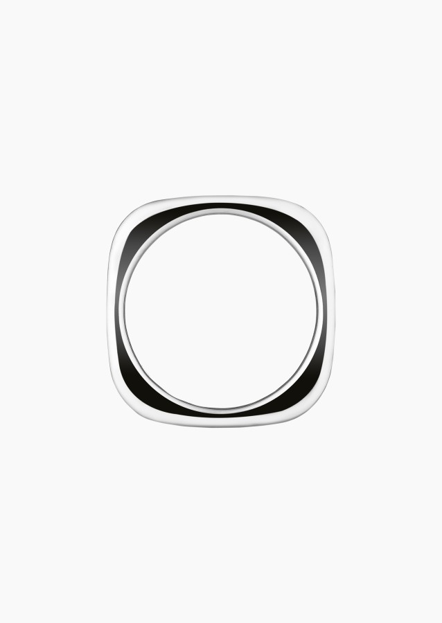 Alliance carrée Intrépide en or blanc et diamants baguette - Maison Lepage joaillier créateur français 1922