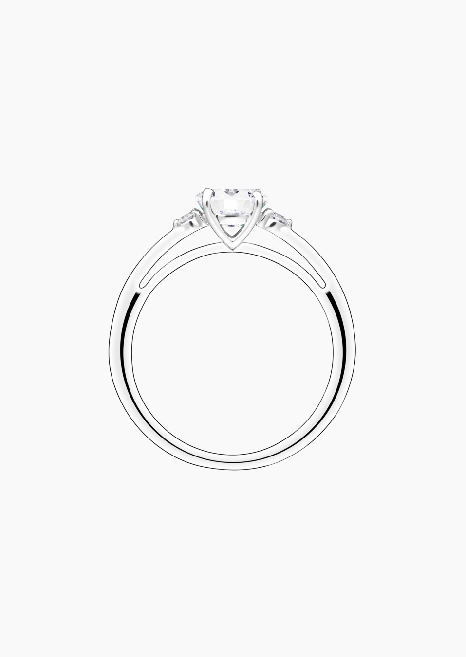 Bague Juliette en or blanc, diamant ovale et diamants - Maison Lepage joaillier créateur français 1922