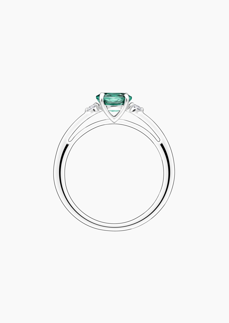 Juliette ring in white gold, emerald and diamonds – Jewel by Maison Lepage, jeweler and designer since 1922.