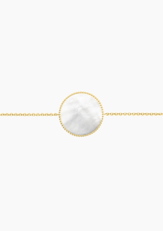 Colette Lune Perlée bracelet in 18k yellow gold with white mother-of-pearl – Maison Lepage, French jeweler and designer since 19