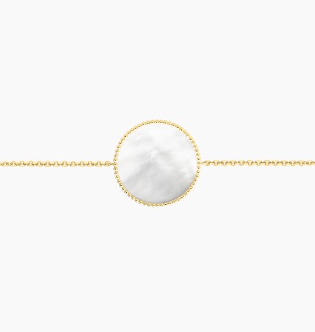 Colette Lune Perlée bracelet in gold and white mother-of-pearl / Lepage
