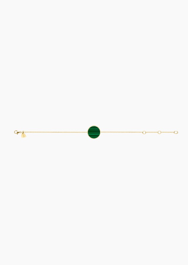 Colette Lune Perlée bracelet in yellow gold with malachite – Maison Lepage, French jeweler and designer since 1922.
