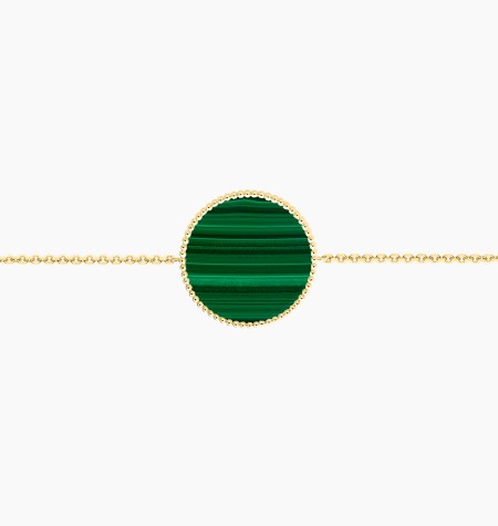 
                                                                                    Colette Lune Perlée bracelet in yellow gold with malachite – Maison Lepage, French jeweler and designer since 1922.
                                                                            