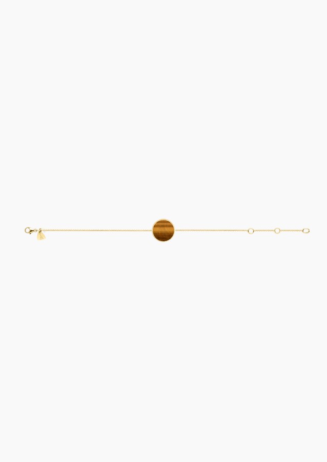 Colette Lune Perlée bracelet in yellow gold with tiger’s eye – Maison Lepage, French jeweler and designer since 1922.