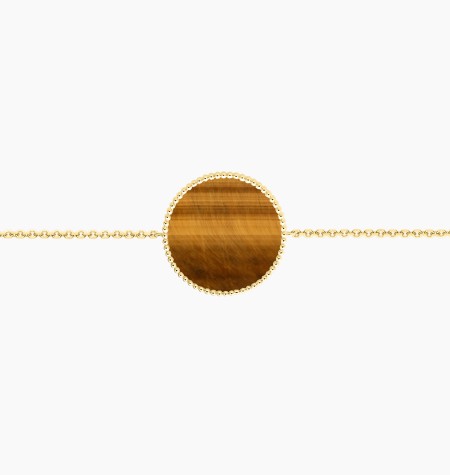 
                                                                                    Colette Lune Perlée bracelet in yellow gold with tiger’s eye – Maison Lepage, French jeweler and designer since 1922.
                                                                            