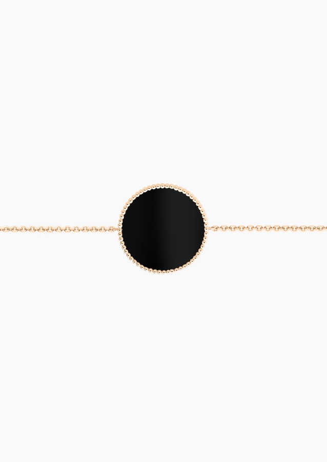 Bracelet Colette Lune Perlée en or et onyx / Lepage