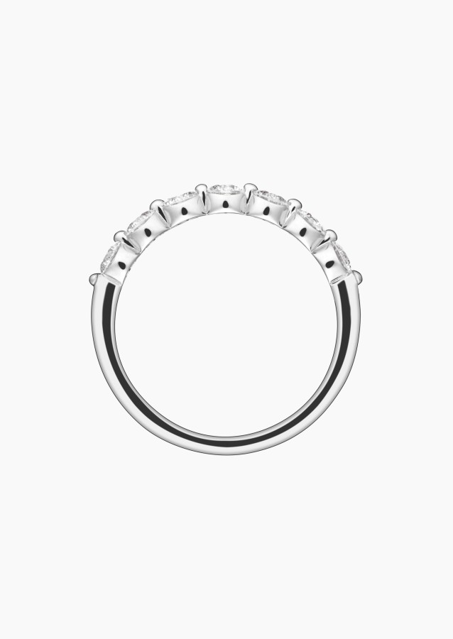 Romance wedding ring in white gold and diamonds - Maison Lepage french jeweller 1922