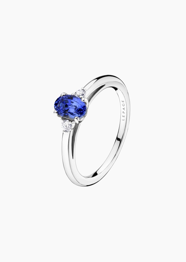 
                                                                                    Roméo ring in white gold, oval sapphire and diamonds – Maison Lepage, French jeweler and designer since 1922.
                                                                            