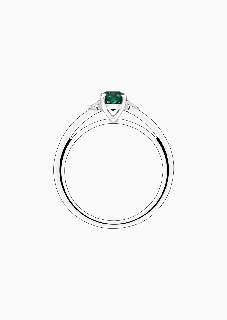 Roméo ring in white gold, emerald and diamonds – Jewel by Maison Lepage, jeweler and designer since 1922.