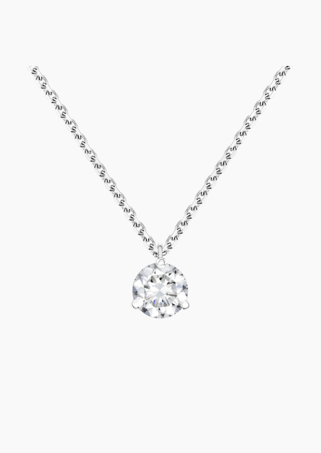 Joli Cœur necklace in 18k white gold with diamond – Maison Lepage, French jeweler and designer since 1922.