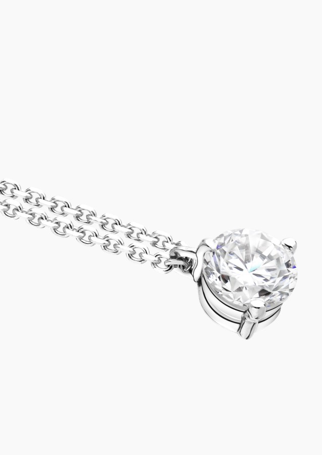 Joli Cœur necklace in 18k white gold with diamond – Maison Lepage, French jeweler and designer since 1922.