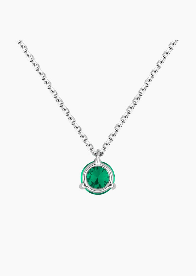 Joli Cœur necklace in white gold with emerald – Maison Lepage, French jeweler and designer since 1922.