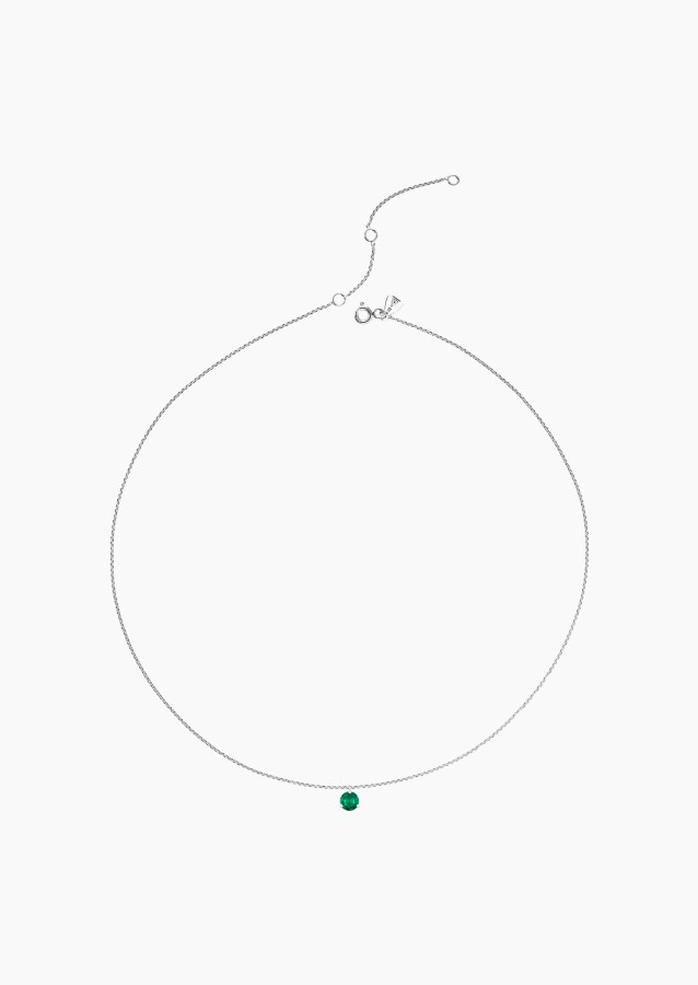 Joli Cœur necklace in white gold with emerald – Maison Lepage, French jeweler and designer since 1922.