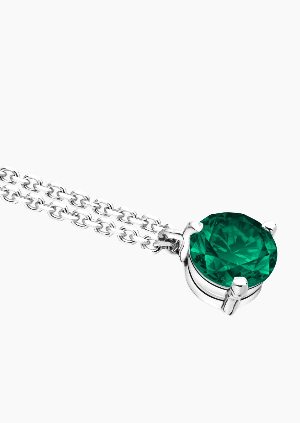 Collier Joli Coeur en or blanc et émeraude - Maison Lepage joaillier créateur français 1922