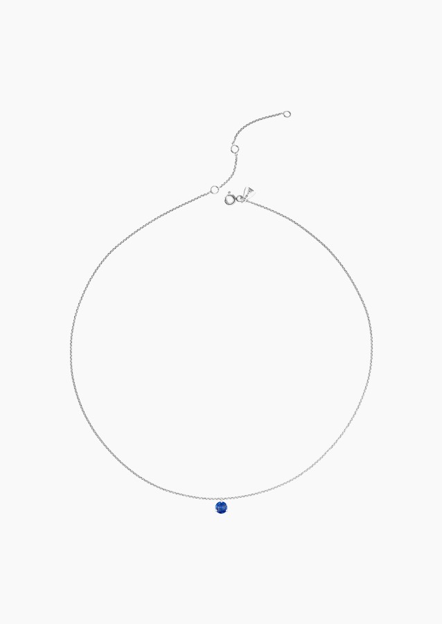 Collier Joli Coeur en or blanc et saphir bleu - Maison Lepage joaillier créateur français 1922