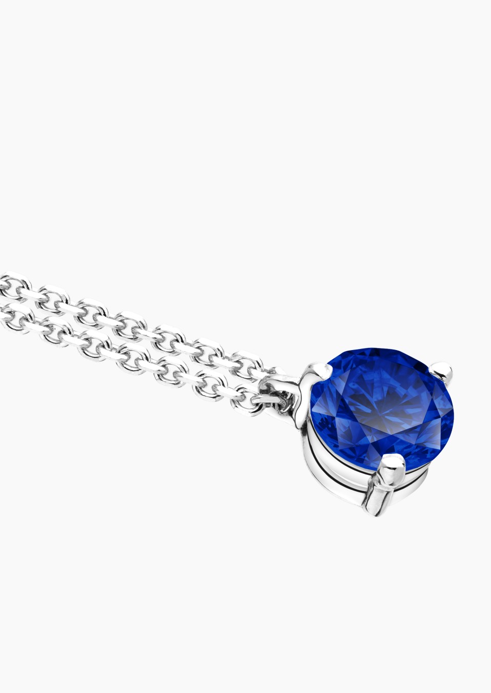 Collier Joli Coeur en or blanc et saphir bleu - Maison Lepage joaillier créateur français 1922