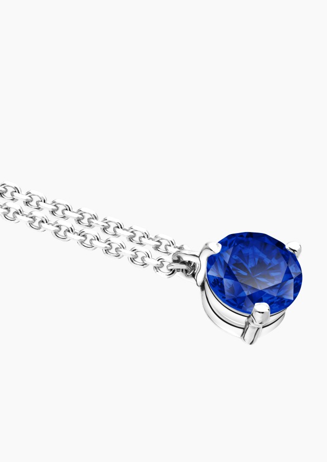 Collier Joli Coeur en or blanc et saphir bleu - Maison Lepage joaillier créateur français 1922