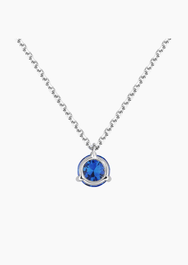 Joli Cœur necklace in white gold with blue sapphire – Maison Lepage, French jeweler and designer since 1922.