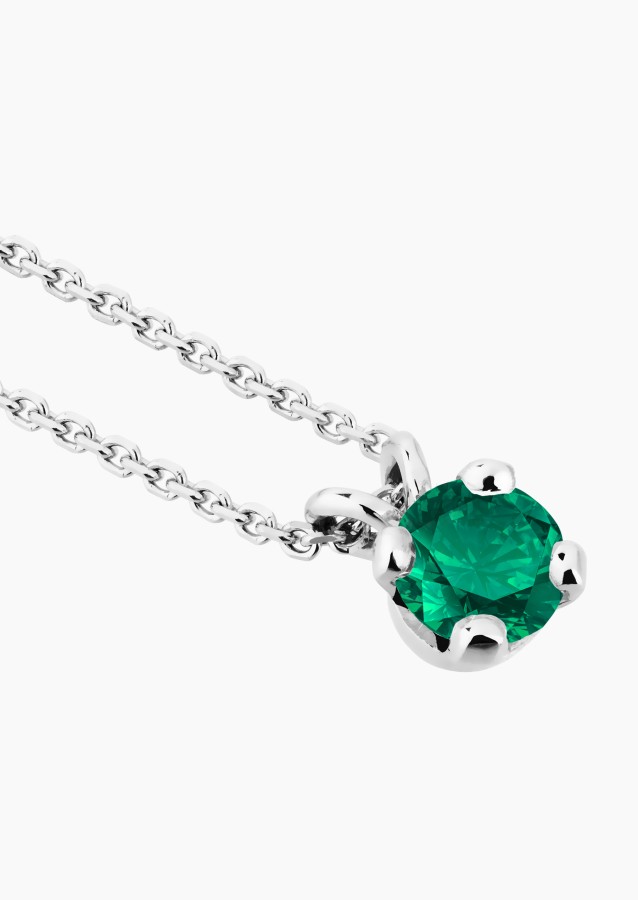 Collier Présage en or blanc, émeraude et diamants - Maison Lepage joaillier créateur français 1922
