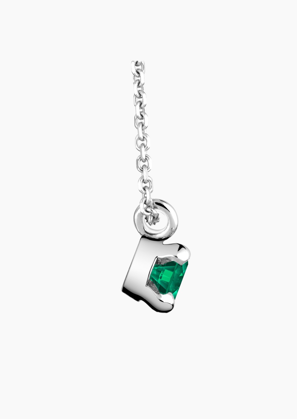 Présage necklace in white gold with emerald and diamonds – Maison Lepage, French jeweler and designer since 1922.