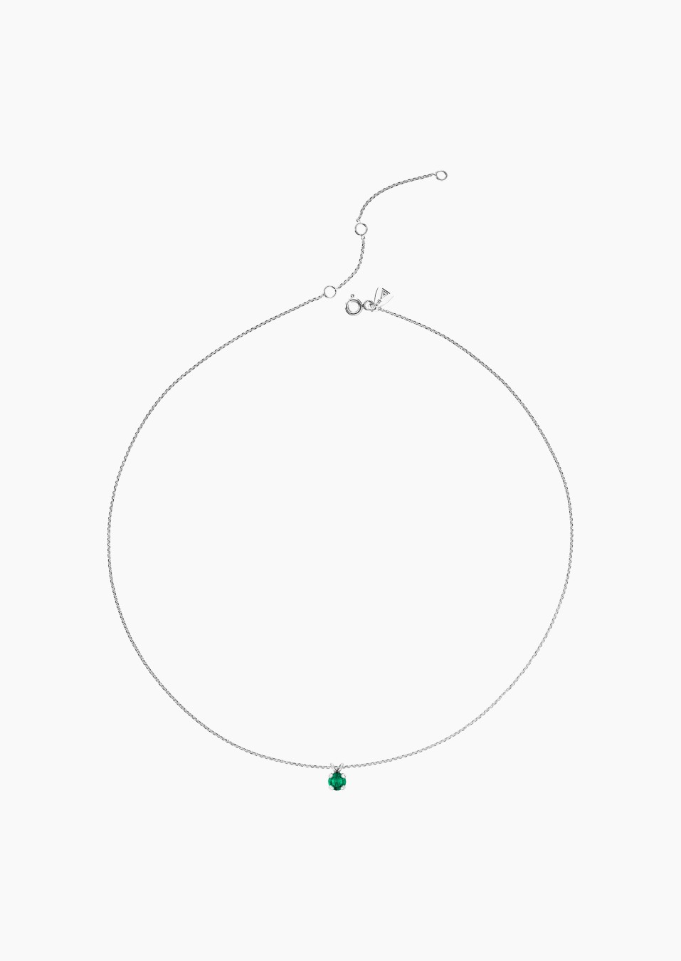 Présage necklace in white gold with emerald and diamonds – Maison Lepage, French jeweler and designer since 1922.