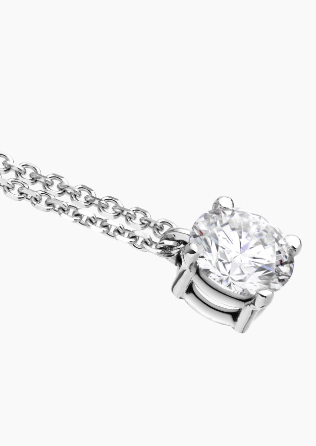Chéri necklace in 18k white gold with diamond – Maison Lepage, French jeweler and designer since 1922.
