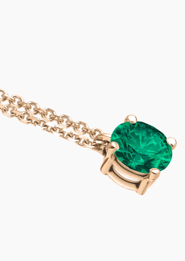 Chéri necklace in rose gold with emerald – Maison Lepage, French jeweler and designer since 1922.