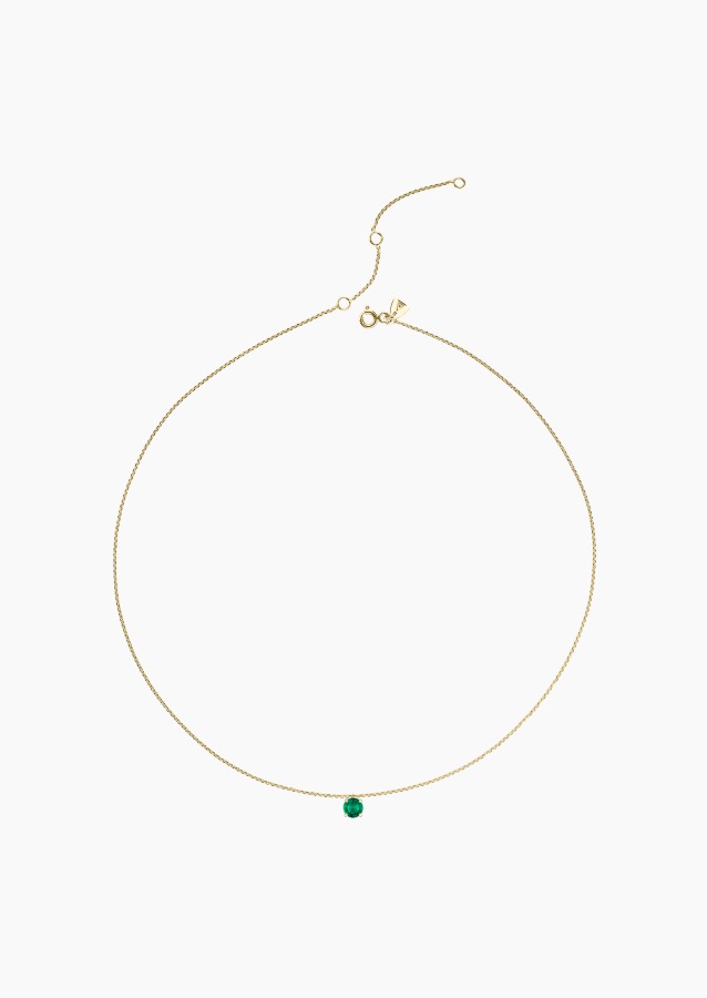 Chéri necklace in yellow gold with emerald – Maison Lepage, French jeweler and designer since 1922.