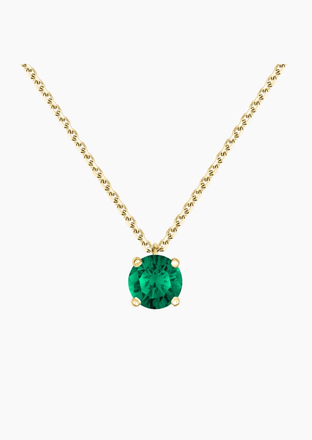 Chéri necklace in yellow gold with emerald – Maison Lepage, French jeweler and designer since 1922.