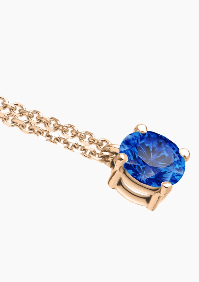 Collier Chéri en or rose et saphir bleu - Maison Lepage joaillier créateur français 1922