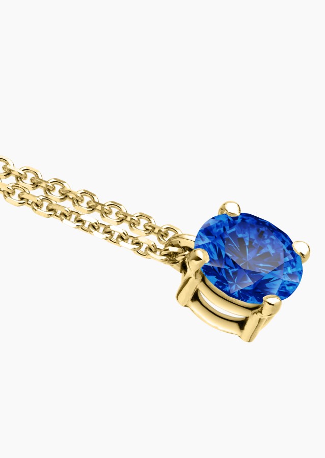 Collier Chéri en or jaune et saphir bleu - Maison Lepage joaillier créateur français 1922