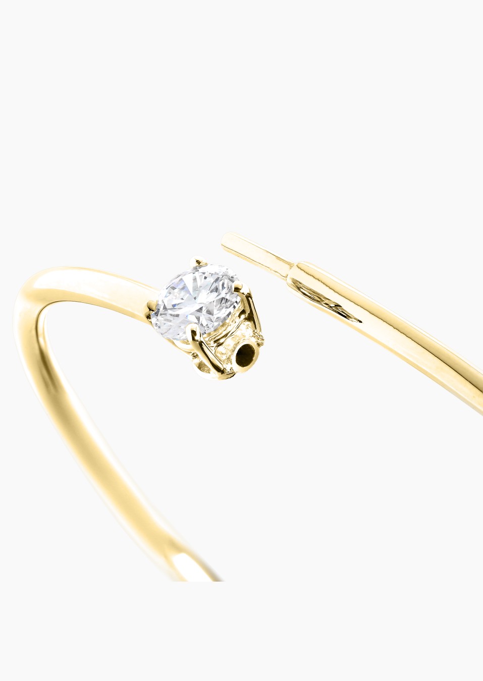 Pur flexible bangle bracelet in yellow gold with diamonds – Maison Lepage, French jeweler and designer since 1922.