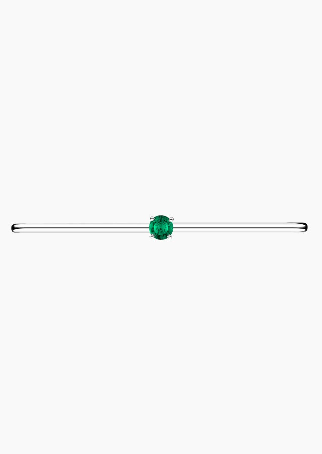 Pur flexible bangle bracelet in white gold with emerald – Maison Lepage, French jeweler and designer since 1922.
