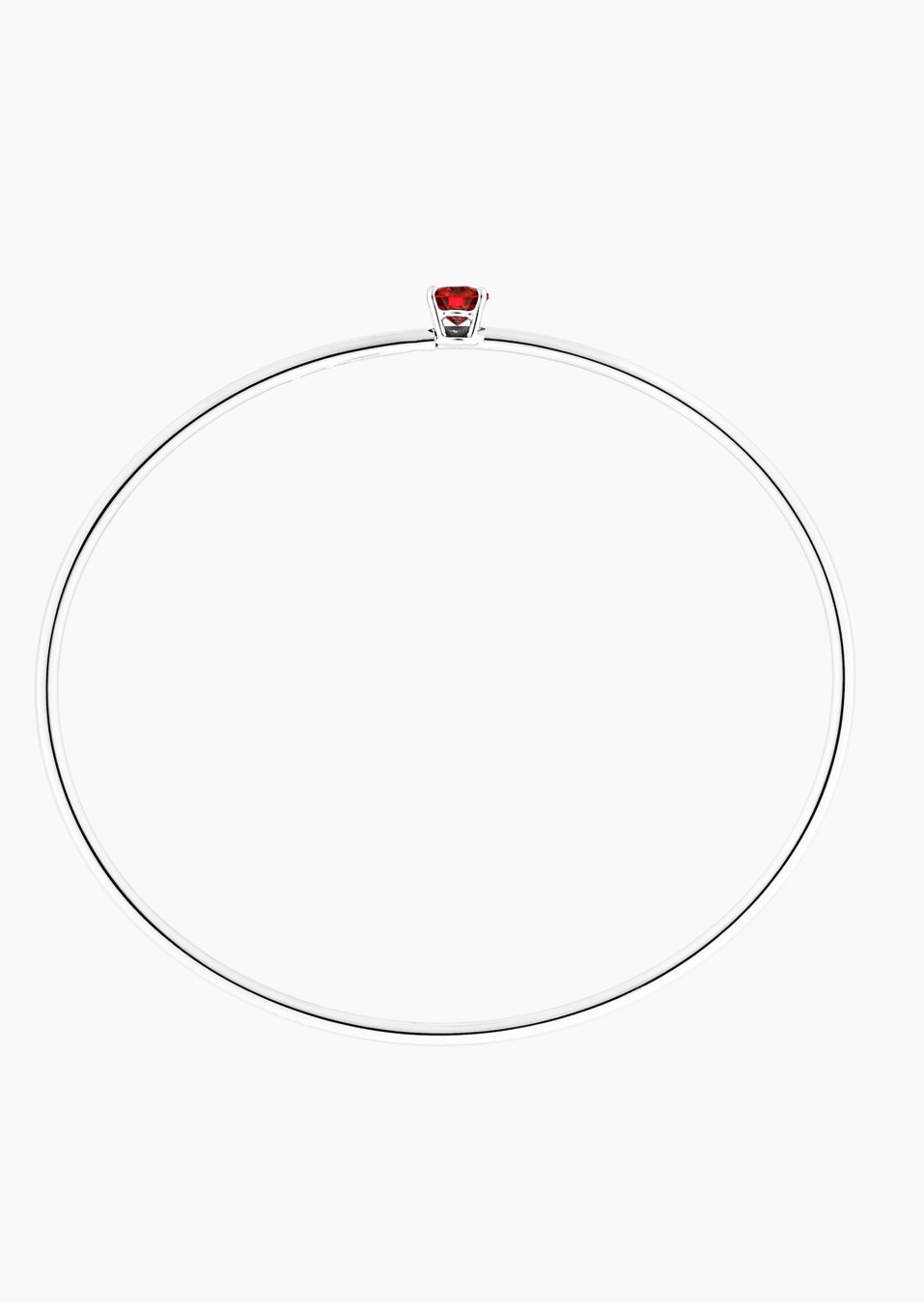 Pur flexible bangle bracelet in white gold with ruby – Maison Lepage, French jeweler and designer since 1922.