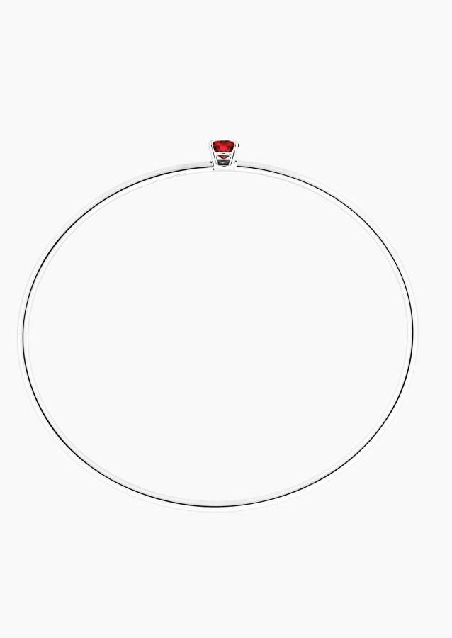 Bracelet jonc flexible Pur en or blanc et rubis - Maison Lepage joaillier créateur français 1922