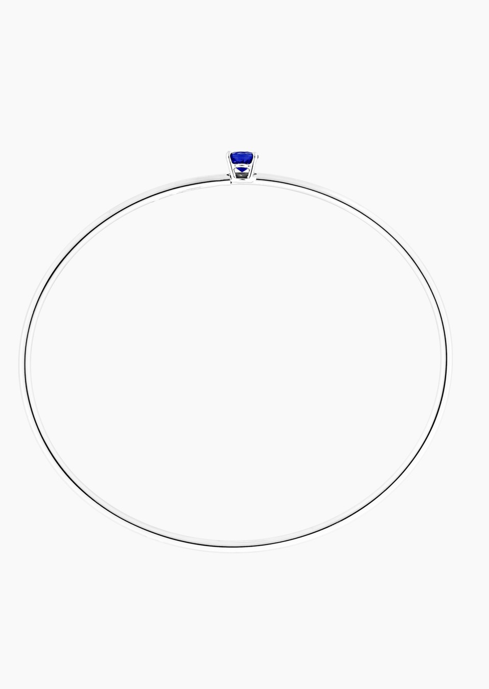 Pur flexible bangle bracelet in white gold with blue sapphire – Maison Lepage, French jeweler and designer since 1922.