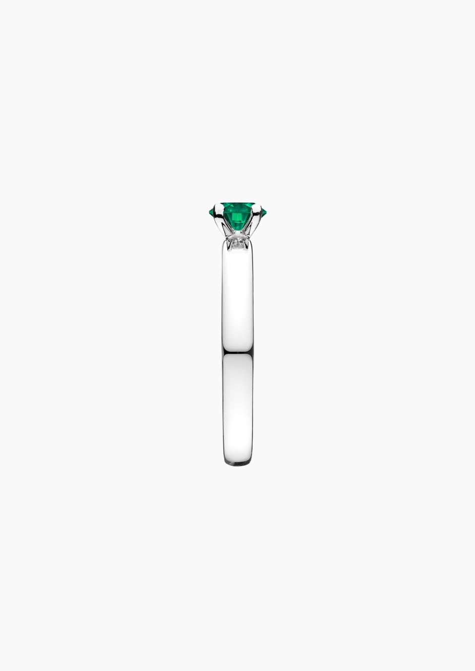 Evidence solitaire ring in white gold with emerald – Jewel by Maison Lepage, jeweler and designer since 1922.