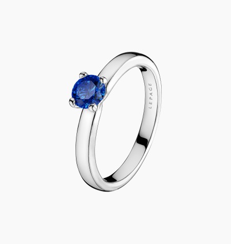 
                                                                                    Evidence solitaire ring in 18k white gold with round blue sapphire – Jewel by Maison Lepage, French jeweler and designer since 1
                                                                            