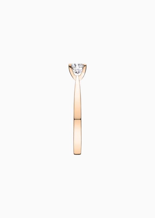 Cupidon solitaire ring, engagement ring in 18k rose gold with brilliant-cut diamond – Maison Lepage, French jeweler and designer
