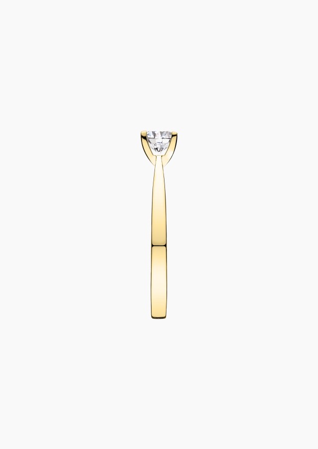 Cupidon solitaire ring, engagement ring in 18k yellow gold with brilliant-cut diamond – Maison Lepage, French jeweler and design