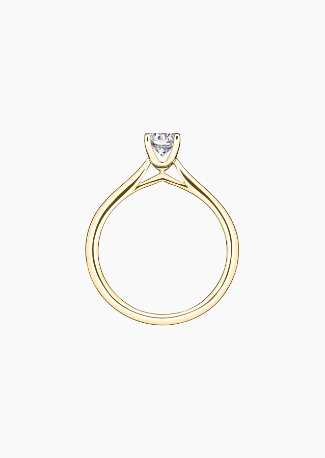Cupidon solitaire ring, engagement ring in 18k yellow gold with brilliant-cut diamond – Maison Lepage, French jeweler and design