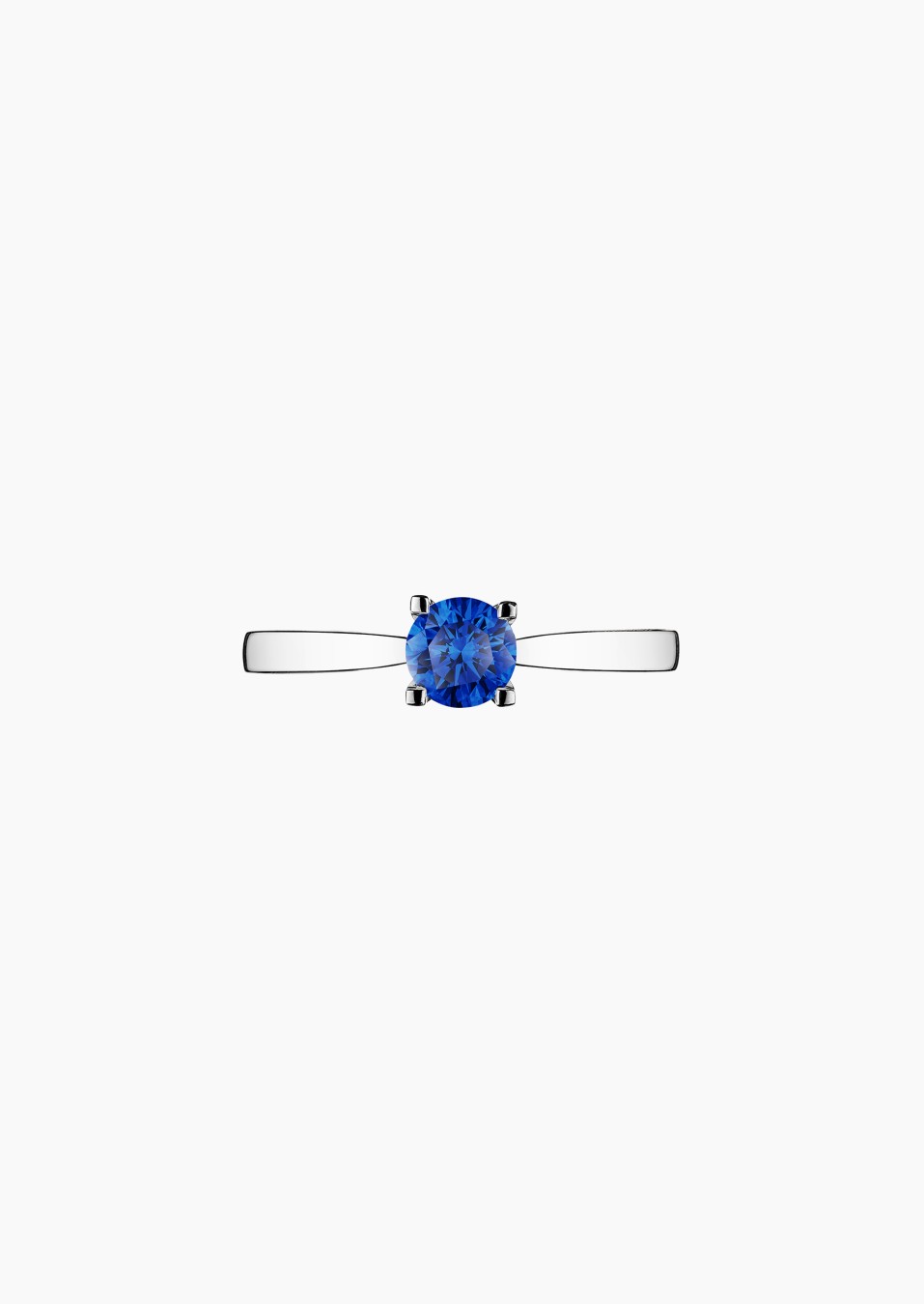 Cupidon solitaire ring in white gold with blue sapphire – Jewel by Maison Lepage, jeweler and designer since 1922.