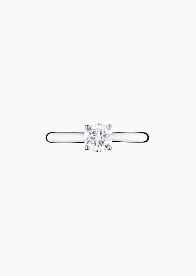 Foudre solitaire ring, engagement ring in 18k white gold with brilliant-cut diamond – Maison Lepage, French jeweler and designer