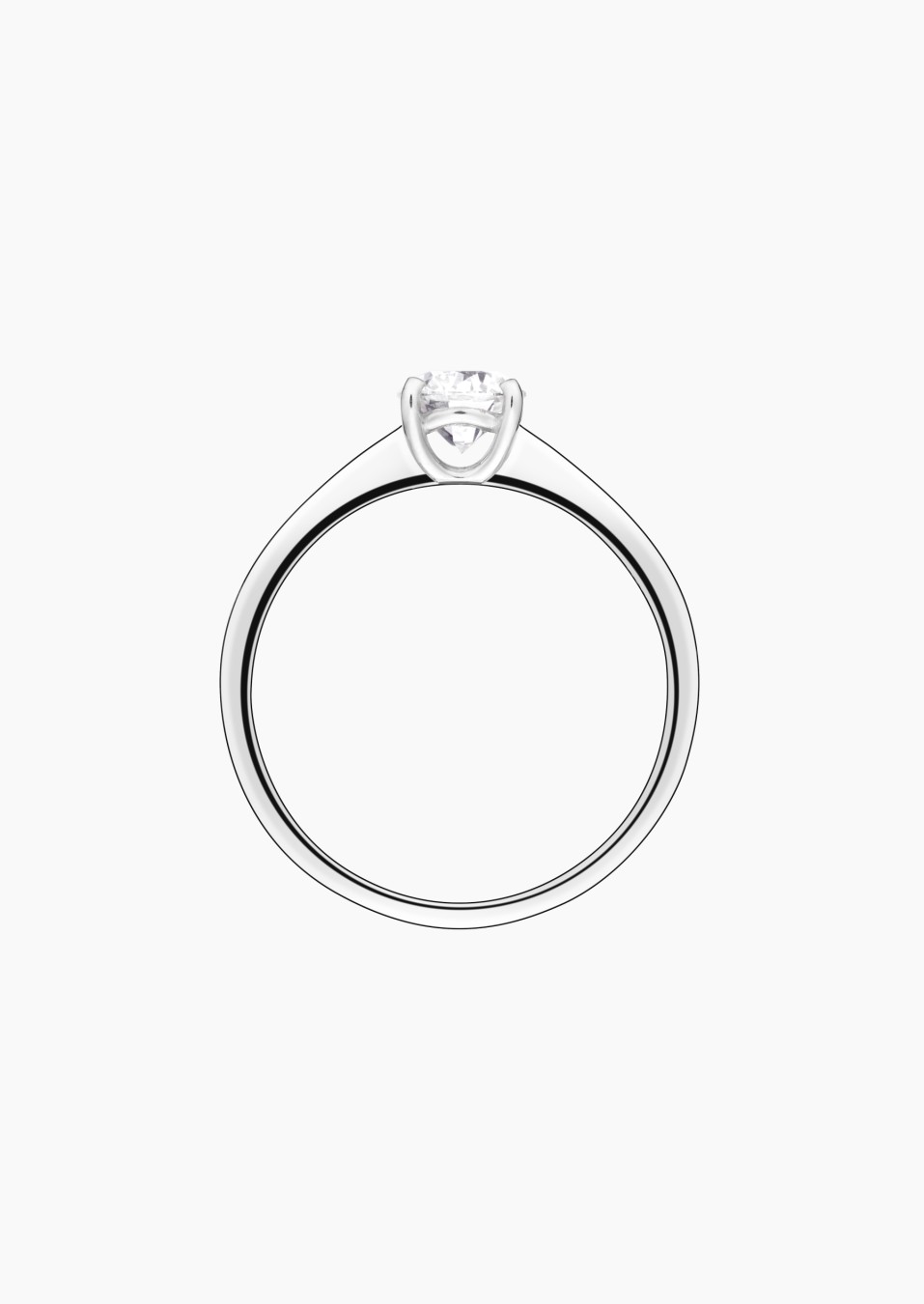 Solitaire Foudre, bague de fiançailles en or blanc 750 et diamant brillant - Maison Lepage joaillier créateur français 1922