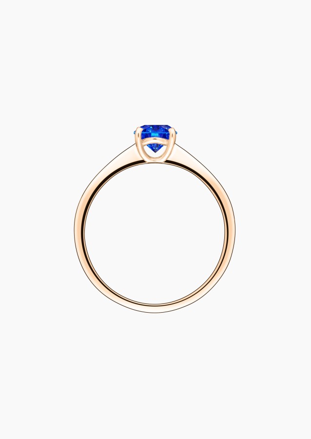 Foudre solitaire ring in rose gold with blue sapphire – Jewel by Maison Lepage, jeweler and designer since 1922.