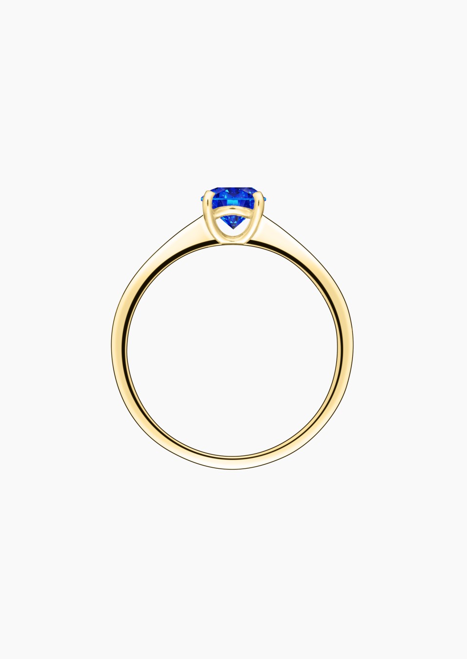 Foudre solitaire ring in yellow gold with blue sapphire – Jewel by Maison Lepage, jeweler and designer since 1922.