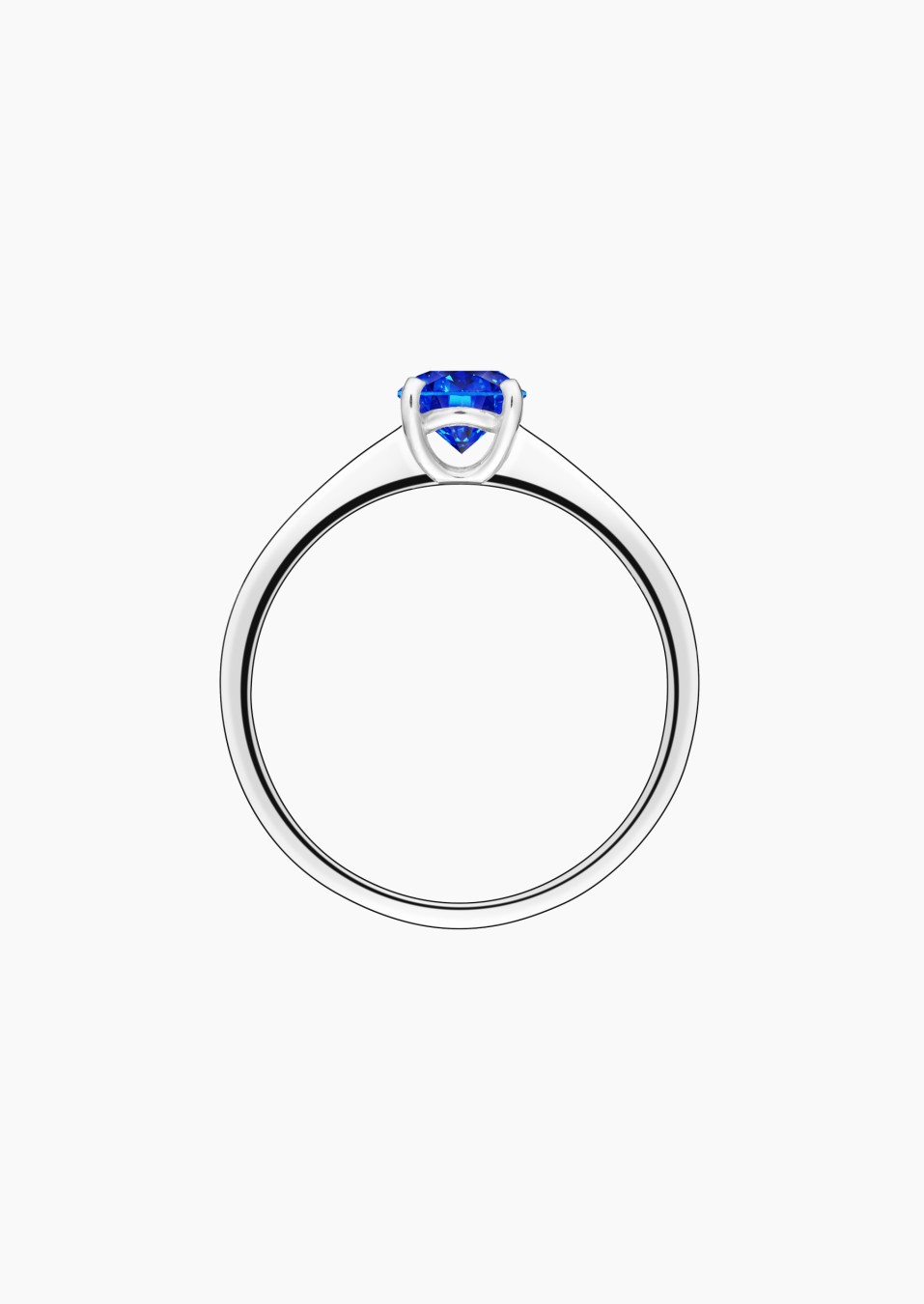 Foudre solitaire ring in white gold with blue sapphire – Jewel by Maison Lepage, jeweler and designer since 1922.