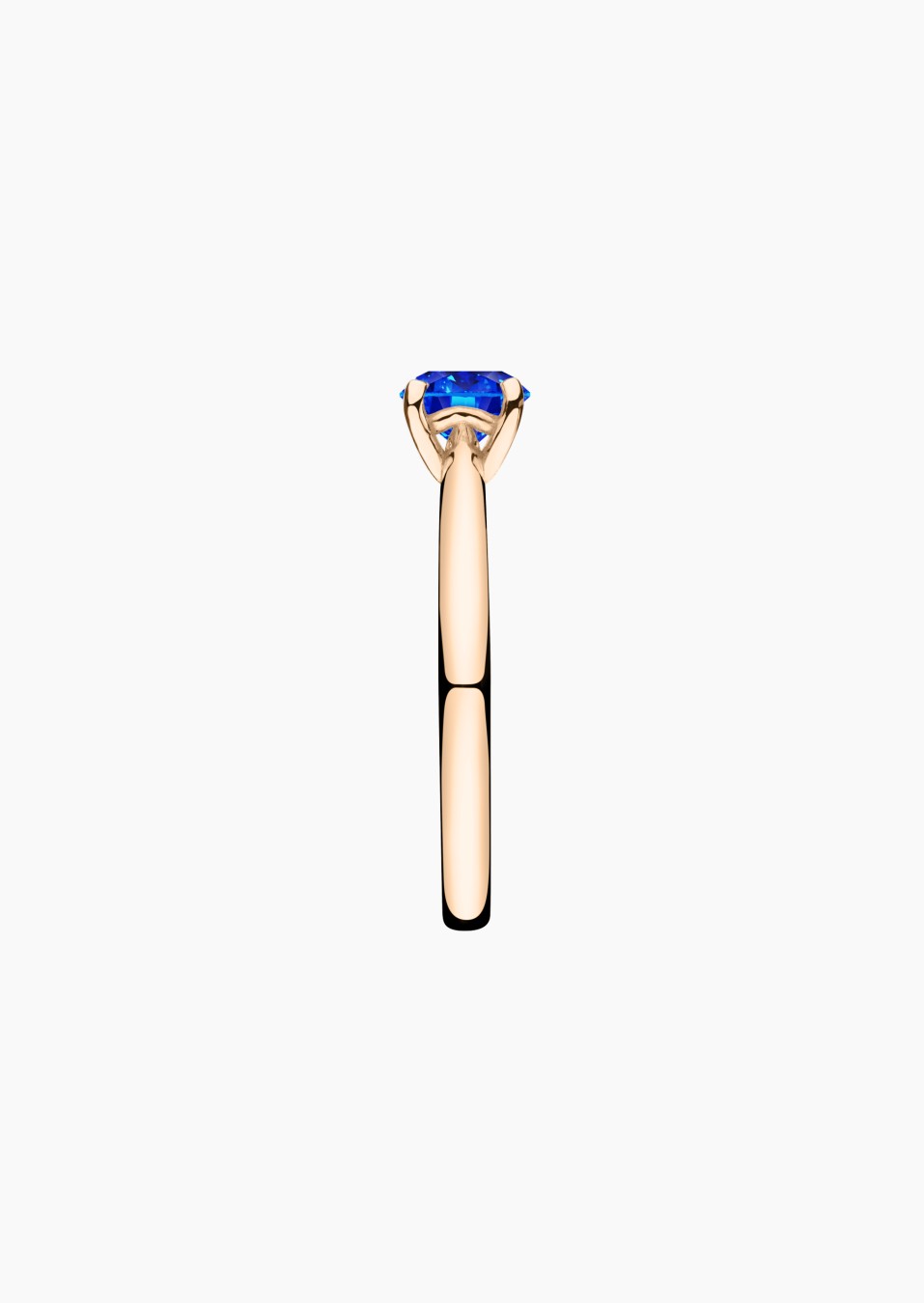 Foudre solitaire ring in rose gold with blue sapphire – Jewel by Maison Lepage, jeweler and designer since 1922.