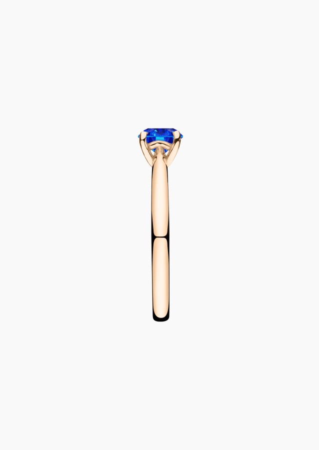 Foudre solitaire ring in rose gold with blue sapphire – Jewel by Maison Lepage, jeweler and designer since 1922.